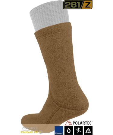 281Z Hiking Warm 8 Boot Liner Socks - Polartec Fleece Winter Socks - Coyote Brown (Small) - Military Tactical Outdoor Sport - Buy Online on GoSupps.com