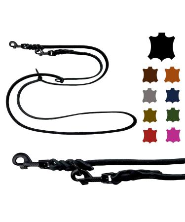 Dog liner Small dogs / large dogs black hooks 2m / 2.40m / 2.80m / 3.50m / 5m Double linen adjustable (5m x 12mm black) 5m x 12mm black