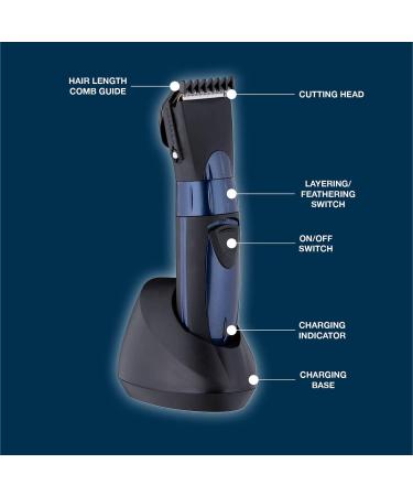 Carmen C81076 Signature Cordless Hair Trimmer with Adjustable Cutting Blade and 5 Cutting Lengths Silver Hair Clippers - Buy Online on GoSupps.com