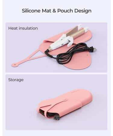 Buy Pink Resistant Silicone Mat Pouch for Flat Iron & Curling Iron - Perfect for Hot Hair Tools | International Shipping Available - Buy Online on GoSupps.com