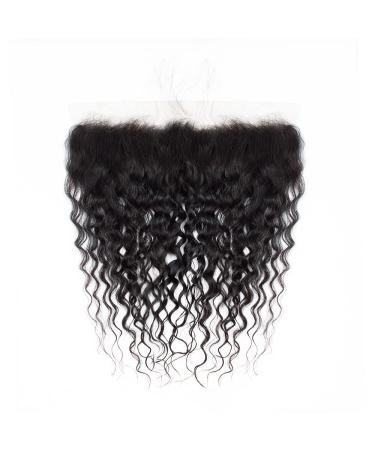18 Inch Water Wave Brazilian Virgin Human Hair Lace Frontal Closure - HD Transparent Lace Frontal, Bleached Knots, Pre Plucked, with Baby Hair - Buy Online on GoSupps.com