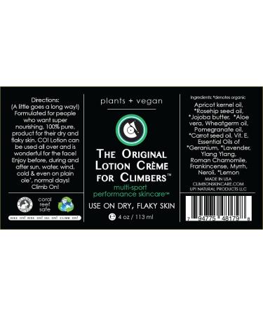 CO! The Original Climb On! Lotion Creme - 4 oz | Best Moisturizing Skin Care for Outdoor Enthusiasts - Ships Internationally - Buy Online on GoSupps.com