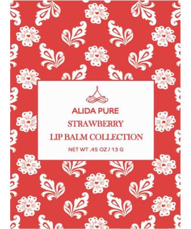 ALIDA PURE Strawberry Lip Balm Collection Vegan Lip Balm Beeswax Free with Avocado Oil Organic Jojoba Oil and Vitamin E Natural Moisturizer for Dry Chapped Lips 3 Tube Set - Buy Online on GoSupps.com
