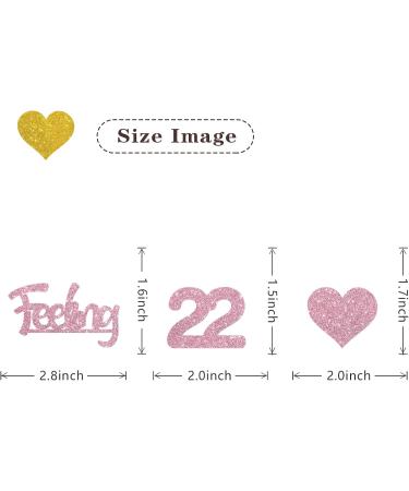 MonMon & Craft Feeling 22 Cupcake Toppers - 22nd Birthday Sign/Twenty-two Cupcake Toppers/Anniversary Dessert Decor/Cheers to 22 Years Party Decorations Pink Glitter - 24 Pcs - Buy Online on GoSupps.com