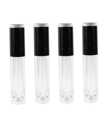 Lot de 4 Tubes de Gloss L vres Vides 8 Ml Noirs R utilisables Rechargeables Transparents pour Maquillage de Voyage et Trousse de Beaut Compacte