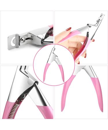 Nail Extension Clipper U-Shaped Tip Cutter Acrylic Nail Clipper Professional Rustproof Manicure False Nails Trimmer Fake Gel Sharp Pedicure Nail Care Tools Nail Clipper Beauty Tip Cutte (Pink) - Buy Online on GoSupps.com