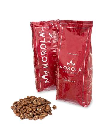 Morola Caff Italiano - Coffee Beans - Morola Red Blend - 1000g Bag - 1kg Pack - Made in Italy