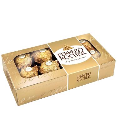 FeRrerro's RocHerr's 8pk - Chocolates for Gifting - Whole Hazelnut's in Milk Chocolate And Nut Croquante - Suitable For Vegetarians Contains Nuts - Chocolate Box Hamper Christmas Birthday Occasions