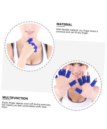 Yardwe 20pcs Flexible Nylon Finger Cots - Sports Finger Protectors for Athletes - Elastic Finger Sleeves 4.5X2.5CM Blue - International Shipping Available - Buy Online on GoSupps.com