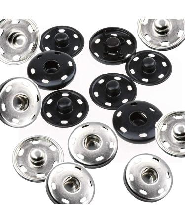 JOSDIOX Large Snap Fastener Buttons 12 Sets - Silver/Black - for Sewing Clothing - 25mm Size - Buy Online on GoSupps.com