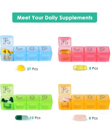 Weekly Pill Organizer 4 Times a Day | Water-Resistant Pill Box for International Shipping - Buy Online on GoSupps.com