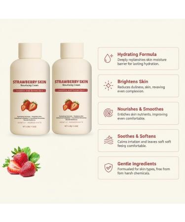 zowamap 2Pcs Strawberry Skin Resurfacing Cream Skin Resurfacing Brightening Firming Moisturizer Silky and Smooth Skin Effect for All Skin Types - Buy Online on GoSupps.com