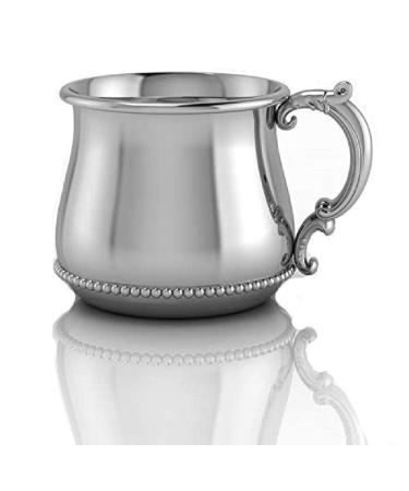 Krysaliis Sterling Silver Classic Bulge Beaded Cup - Elegant Engravable Personalized Non-tarnishing Cup Keepsake Gift - Packaged in a Premium Gift Box