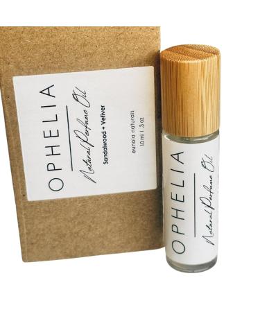 OPHELIA Luxury Perfume Oil Blend of Sandalwood Amber & Citrus Vegan Cruelty-Free Recylced Glass/Easy Glide