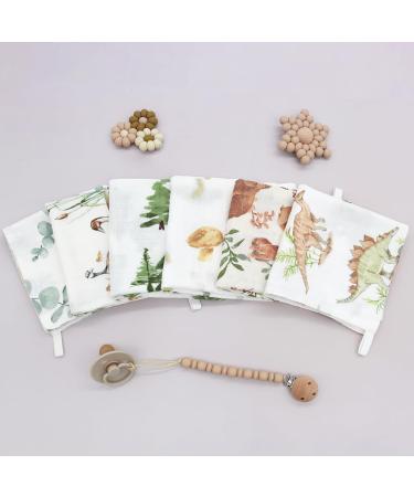 Lifetree Baby Muslin Washcloths - 6 Soft Bamboo Cotton Towels for Boys & Girls 26x26 cm Adorable Forest Animals - Buy Online on GoSupps.com