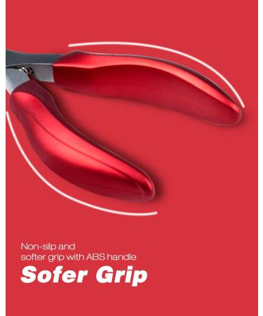 Softale Toenail Clippers for Thick Nails - Professional Stainless Steel Podiatrist Pedicure Kit for Ingrown Toenails - 7 Piece Set in Red+Silver - Buy Online on GoSupps.com