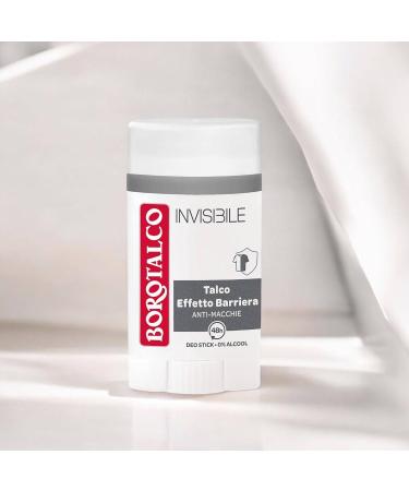  Borotalco Borotalco Invisible Deodorant for Men Talc Barrier Effect Anti-Stain Alcohol-Free 48H Stick 40ml (3) - Buy Online on GoSupps.com