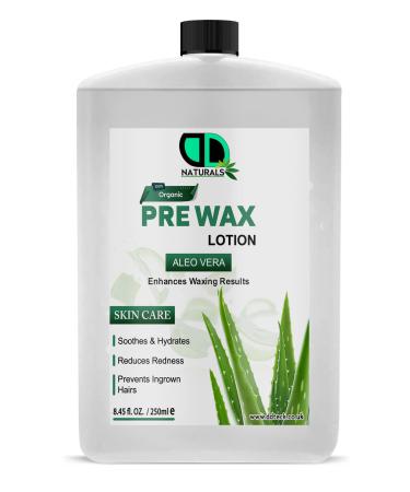 DD teck 100% Organic Pre-Wax Lotion - Moisturizing formula for smooth soft skin before waxing reduces redness and irritation for more comfortable waxing experiences (250 ml)