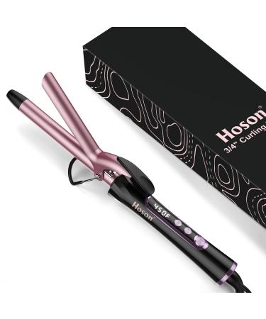3/4 Inch Curling Iron for Short Hair, Dual Voltage Hair Curling Iron Ceramic, Professiona Curling Wand Tourmaline(Rose Gold) 3/4 Inch Rose Gold