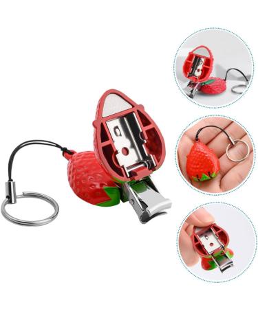 Beavorty Strawberry Nail Scissors acrylic nail clippers nail clippers for thick nails nail clippers for women nail clippers with catcher fruit key chain travel portable Stainless steel - Buy Online on GoSupps.com