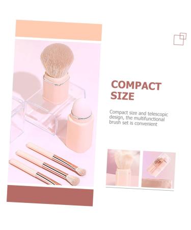 Mipcase 2 Sets 8-in-1 Makeup Brush Set with Mirror | Portable Dual-Ended Cosmetic Tool for Eye Shadow & Lipstick - Pink Travel Makeup Essentials - Buy Online on GoSupps.com