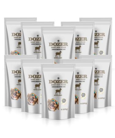 DOZER Adult Dog Food | Complete Food with Different Types of Meat (500 g) | Natural and Nutritious | Wet Dog Food (x 10, Lamb)
