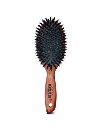 Spornette Deville Cushion Oval Paddle Brush  Boar Bristle Hair Brush with Wooden Handle - For Straightening  Smoothing  Detangling  Styling & Brush Outs for Women  Men & Kids - All Hair Types 100% Boar