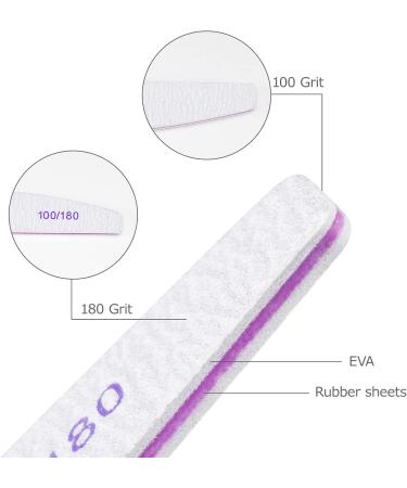 Professional Nail Files - 20 Pack 100/180 Grit Double-Sided Reusable for Gel & Natural Nails - Ideal for Salons & DIY Nail Art - Buy Online on GoSupps.com