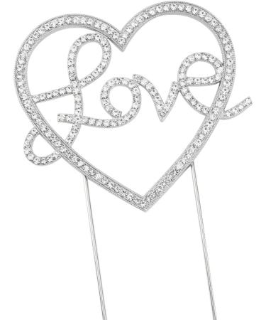 Personalised Cake Toppers Cake Decorations 1PCS Gold Diamond Love Heart Shape Cake Topper Happy Valentine's Day Cake Decorations Wedding Cupcake Toppers (Color : Sv) (Color : Sv) (Color : Gd) - Buy Online on GoSupps.com