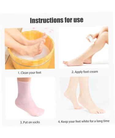 Silicone Moisturizing Socks 1 Pair Long Soft Gel Socks Anti Slip Women Foot Mask Socks Spa Pedicure for Dry Cracked Feet Softening Calluses Rough Skin L - Buy Online on GoSupps.com