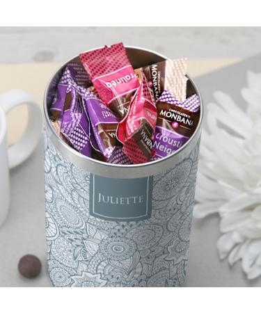 CADEAUX.COM Personalised Monbana Chocolate Box - Flowers - Metal Box Containing 45 Different Monbana Chocolates - Buy Online on GoSupps.com