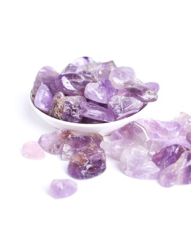 Natural Polished Amethyst Crystal Tumbled Gravel Stone Tumbled Crystals Stones for Crafts |1lbs- 0.39inches to 0.78inches Avg. Stone Collection