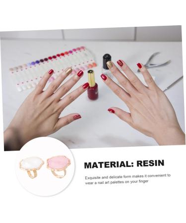 2 pi ces Palette de M lange pour Ongles R sine Bague Art Ongle Marbre Plateau de M lange pour Manucure Outil Cr atif pour Pigments Usage Professionnel et Maison - Buy Online on GoSupps.com
