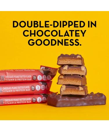 FULFIL Vitamin & Protein Bars Chocolate Salted Caramel & Chocolate Peanut Butter Snack Sized Bar with 15g Protein & 8 Vitamins Including Vitamin C 12 Counts - Buy Online on GoSupps.com