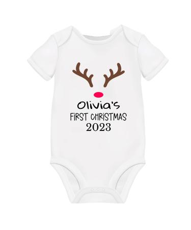 My First Christmas Baby Grow Outfit Vest Boy Girl | Personalised Baby Grows | 1st Xmas Gifts Newborn Unisex Babies Clothes For Boys Girls Vests Gender Neutral 3-6 Months SHORT SLEEVE - Buy Online on GoSupps.com