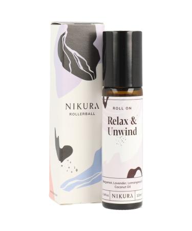Nikura Relax & Unwind Roll On Essential Oil Blend - 10ml | for Sleep Relaxing Anxiety Aromatherapy | Use on Skin Temples Pulse Points Wrists Neck