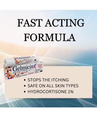 Gelmicin Hydrocortisone 1% Cream - Skin Rash Relief for Allergies, Eczema & Psoriasis - 1.41 oz - Buy Online on GoSupps.com