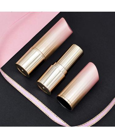 10 Pieces DIY Empty Lipstick Tubes - Round Refilled Lip Balm Shells | Color Gradient Pink & Gold - Perfect for Lip Gloss Customization - Buy Online on GoSupps.com