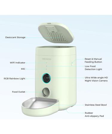 DOGNESS Automatic Cat Feeder with Camera | 1080P HD Video | Night Vision | WiFi | 2-Way Audio | Motion & Sound Alerts | Cat Food Dispenser - Buy Online on GoSupps.com