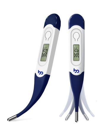 Femometer Digital Thermometer Oral Thermometer for Adults and Kids with Flexible Tip Accurate Readings Oral Rectal Underarm Thermometer with Celsius/Fahrenheit