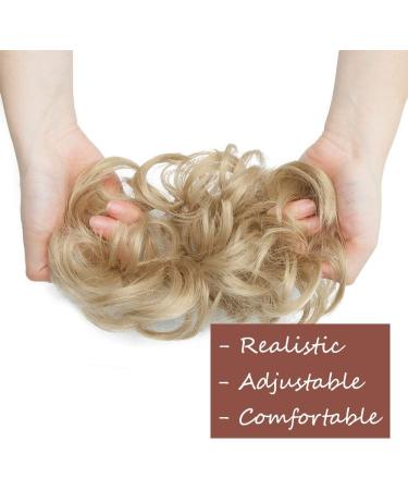 Blonde Messy Bun Scrunchie Hairpiece - Short Updo Hair Donut Extension 25g - Buy Online on GoSupps.com