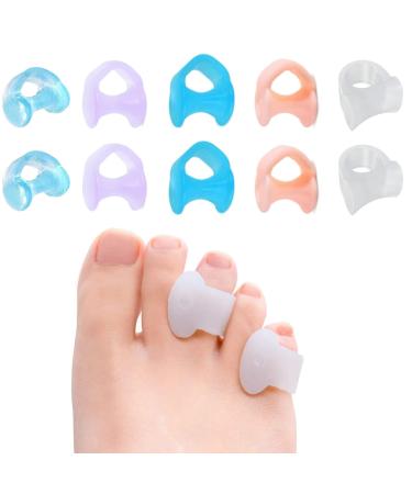 10 pieces toe spreader Little toe gel toe separator silicone toe spreader small toe gel toe Spreaders for overlapping toes hammer toes pain relief for feet women and men