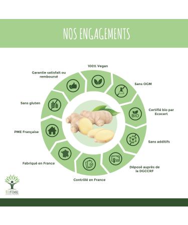 Gingembre Bio - Bioptimal - Compl ment alimentaire - Energie Mal des transports Digestion Sexualit - Poudre de Racine - 270 mg par G lule - Fabriqu en France - Certifi par Ecocert - 60 g lules 60 unit (Lot de 1) - Buy Online on GoSupps.com