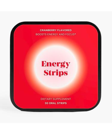 Energy Oral Strips | Natural Instant Energy Natural Caffeine L-Theanine Vitamin B-12 | Improve Concentration Focus Energy Supplement for Women & Men