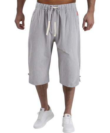 Buy Men's Solid Linen Summer Shorts & Chino Pants - Cotton & Linen Styles in Black Beige A1-Gray - International Shipping Available - Buy Online on GoSupps.com