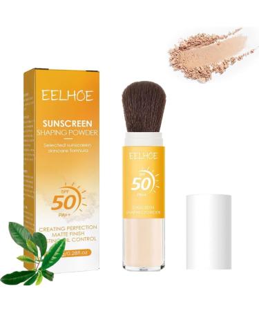 |Most Gifted| Mineral Powder Foundation Sunscreen - SPF 50 Loose Powder Sunscreen Setting Powder - Mineral Brush Powder - Oil Control Natural Matte Finish Powder Sunscreen For Face Makeup - 8g/0.28fl.oz (1pcs)
