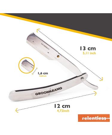 Groomarang Men's Beard Shaver Razor with Leather Case - Premium Grooming Tool for International Shipping - Buy Online on GoSupps.com