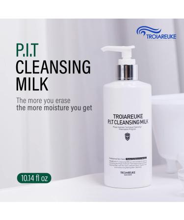 TROIAREUKE PIT Cleansing Milk - Deep Hydrating Facial Cleanser for All Skin Types - Korean Aesthetic Skin Care - 10.14 fl oz - Buy Online on GoSupps.com