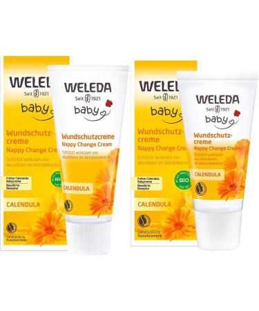 WELEDA BIO BABIAL CALENDULA Wound protection cream 75ml & organic baby calendula wound protection cream 30ml - natural cosmetics baby care diaper cream bundle with wound protection cream