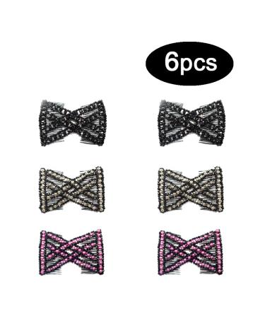 Zasiene Butterfly Stretch Hair Clips - 6-Piece Set | Magic Hair Combs & Flexible Styling Accessories | Random Rhinestone or Pearl Style - Buy Online on GoSupps.com